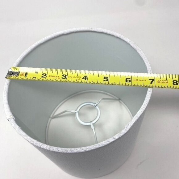 Lamp Shade Textured White 7" Diameter Drum Shape - Picture 4 of 5